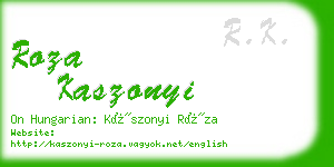 roza kaszonyi business card